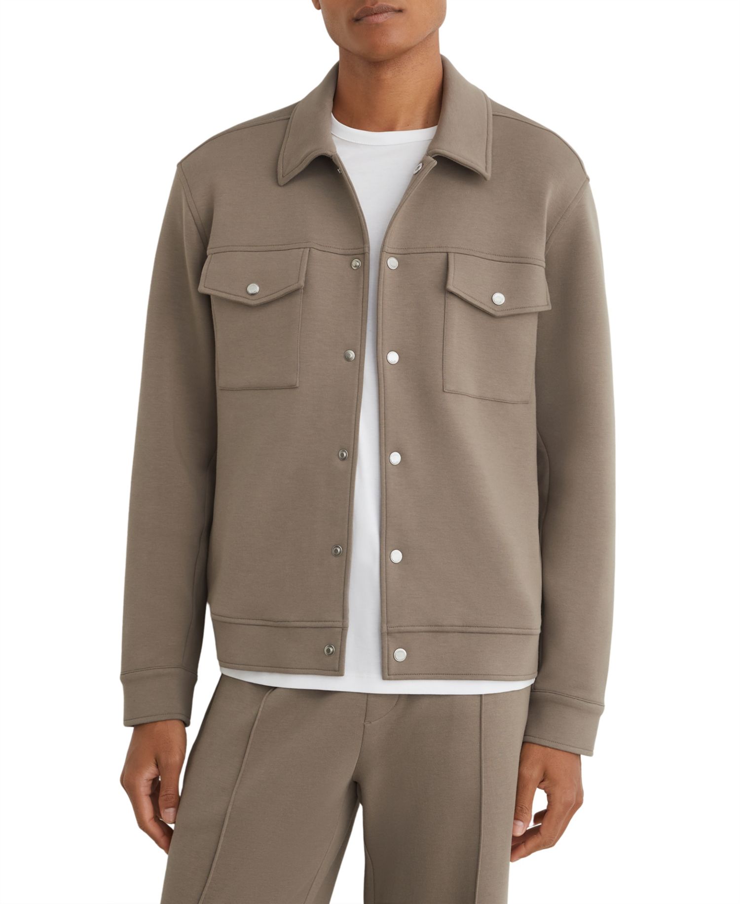 Men's Thom Sueded Interlock Jersey Regular-Fit Overshirt