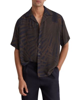 Men's Shindora Pliss&eacute; Printed Cuban-Collar Shirt