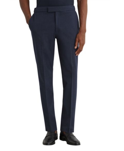 Мужские брюки REISS Found Slim-Fit Stretch Drawstring Trousers, цвет: Синий меланжевый