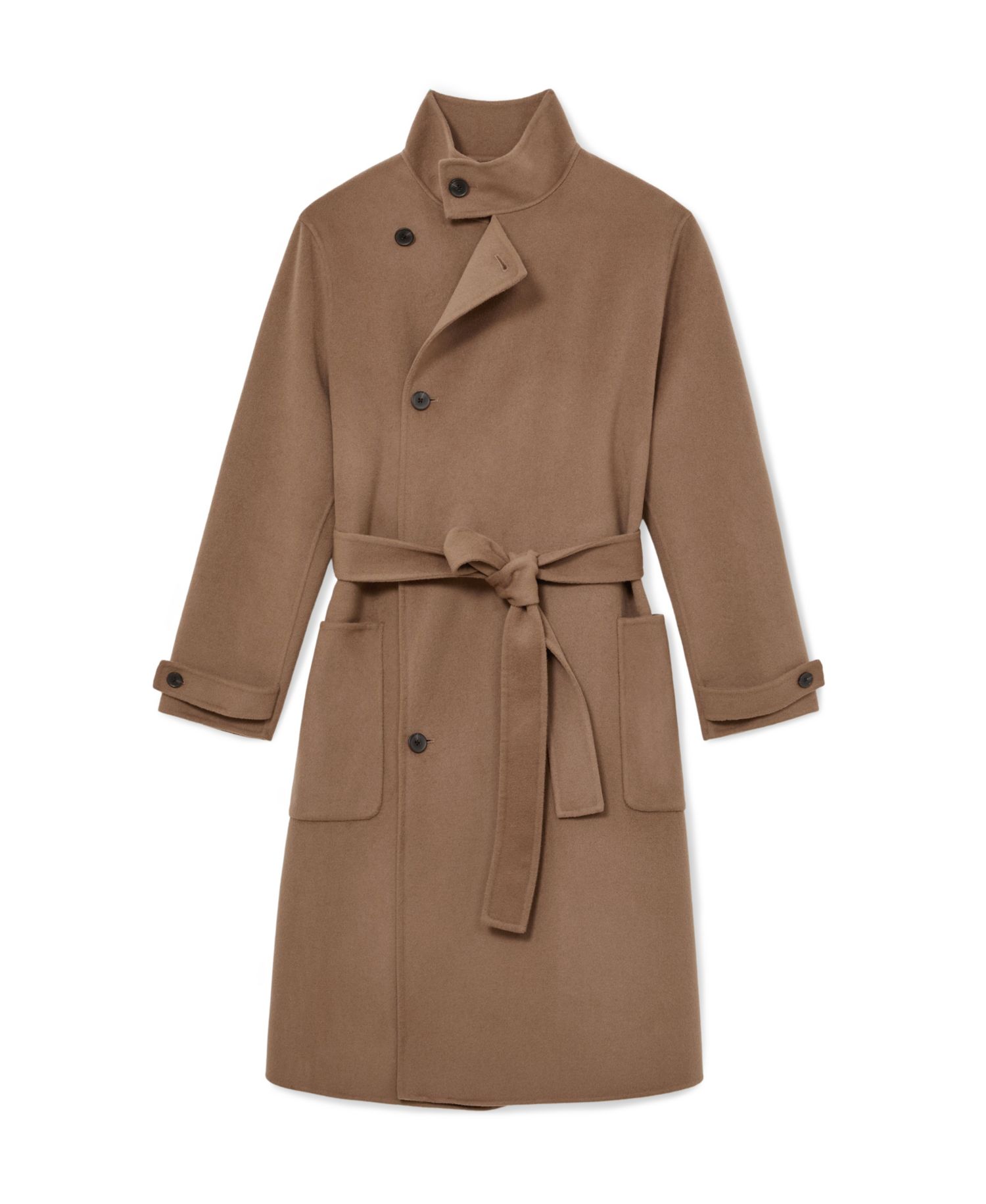 Men's Selation Wool-Blend Belted Long Overcoat