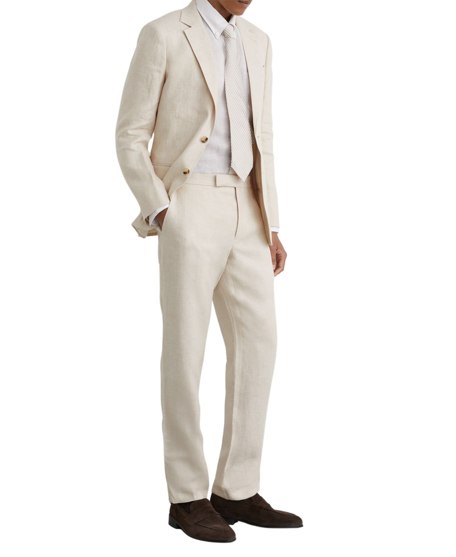 Men's Atlantic Tailored-Fit Single-Breasted Linen-Twill Blazer
