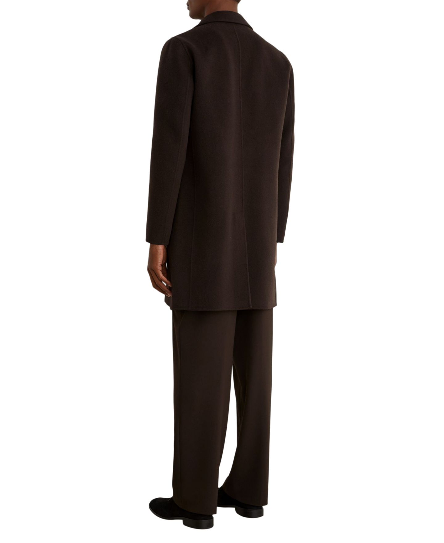 Мужское пальто REISS Knight Single-Breasted Wool-Blend Brushed Overcoat, цвет: Тёмный коричневый — фото 2