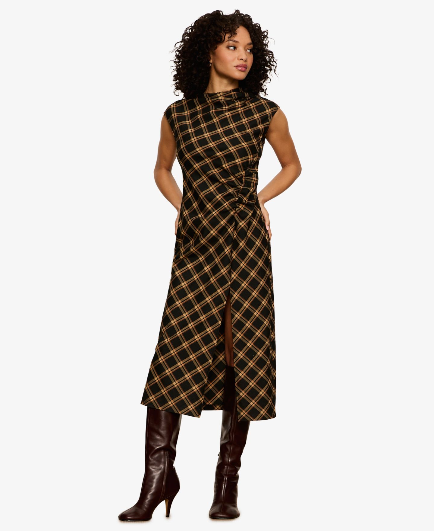 Женское платье Sanctuary Autumn Edit Plaid Sleeveless Midi, цвет: Клетчатый — фото 3