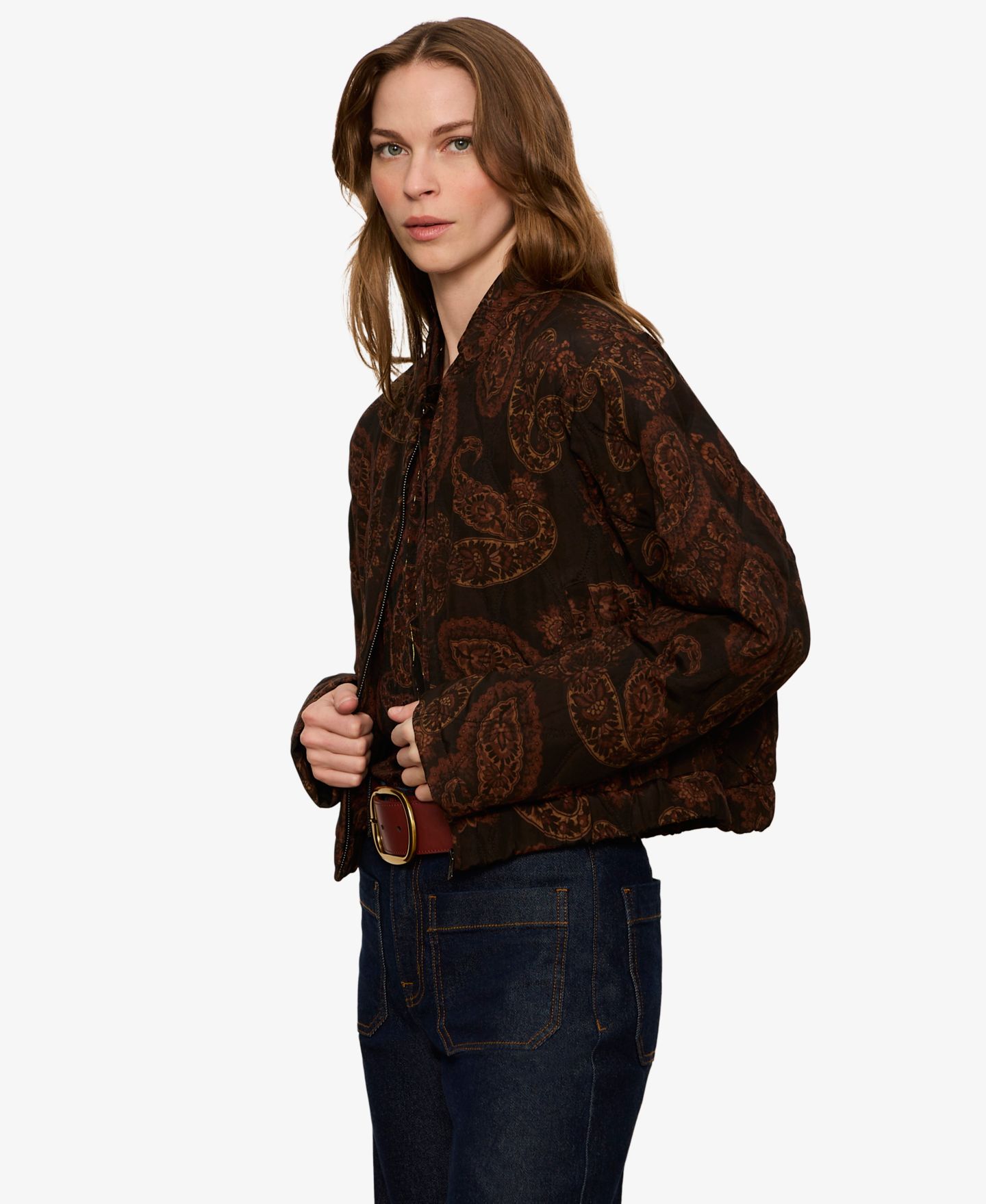 Женская куртка Sanctuary Empress Quilted-Paisley Bomber, цвет: Какао — фото 6