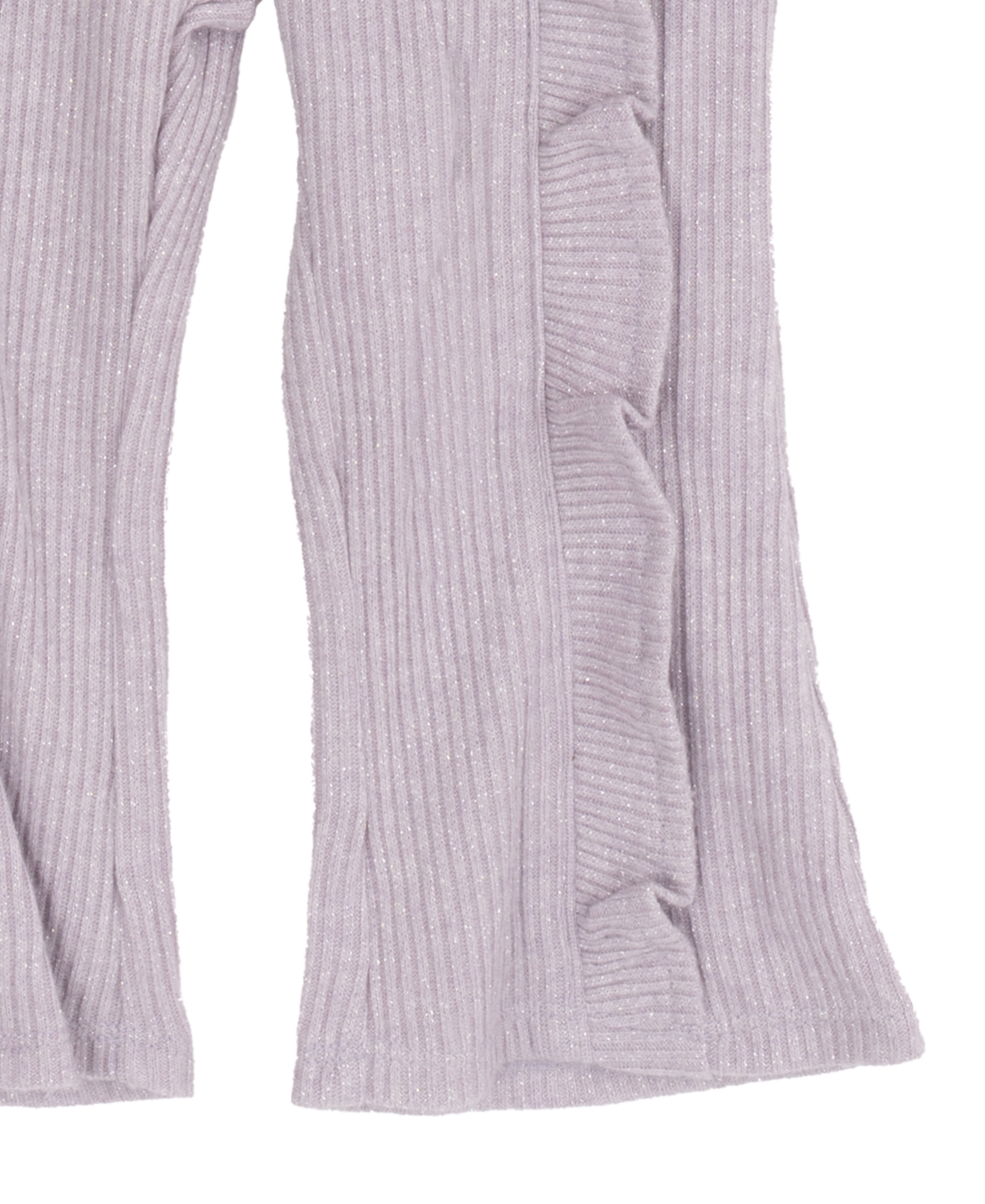 Rare Editions Baby Girls' Lurex Rib Knit Top to Matchy Ruffle Leggings, 2-Piece Set