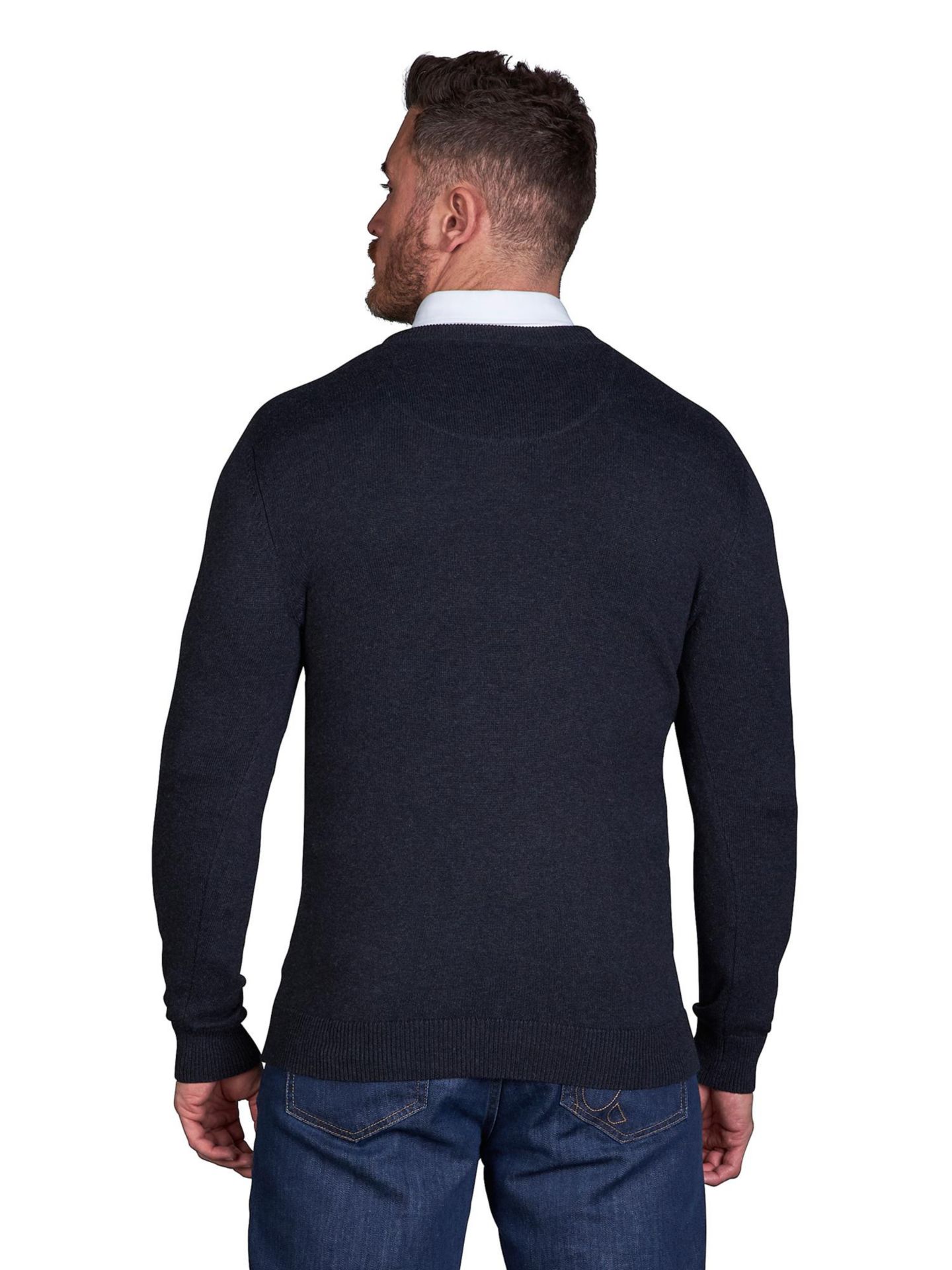 Мужской свитер Raging Bull Classic Long-Sleeve V-Neck Cotton-Cashmere Blend, цвет: Чёрный — фото 2