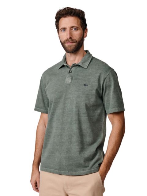 Мужское поло Aubin Arkwright Heavyweight Jersey Polo Shirt, цвет: Зелёный