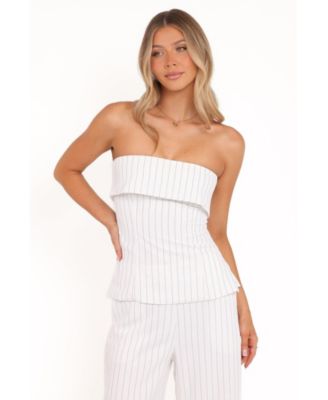 Women's Blakely Strapless Peplum Back-Zip Top