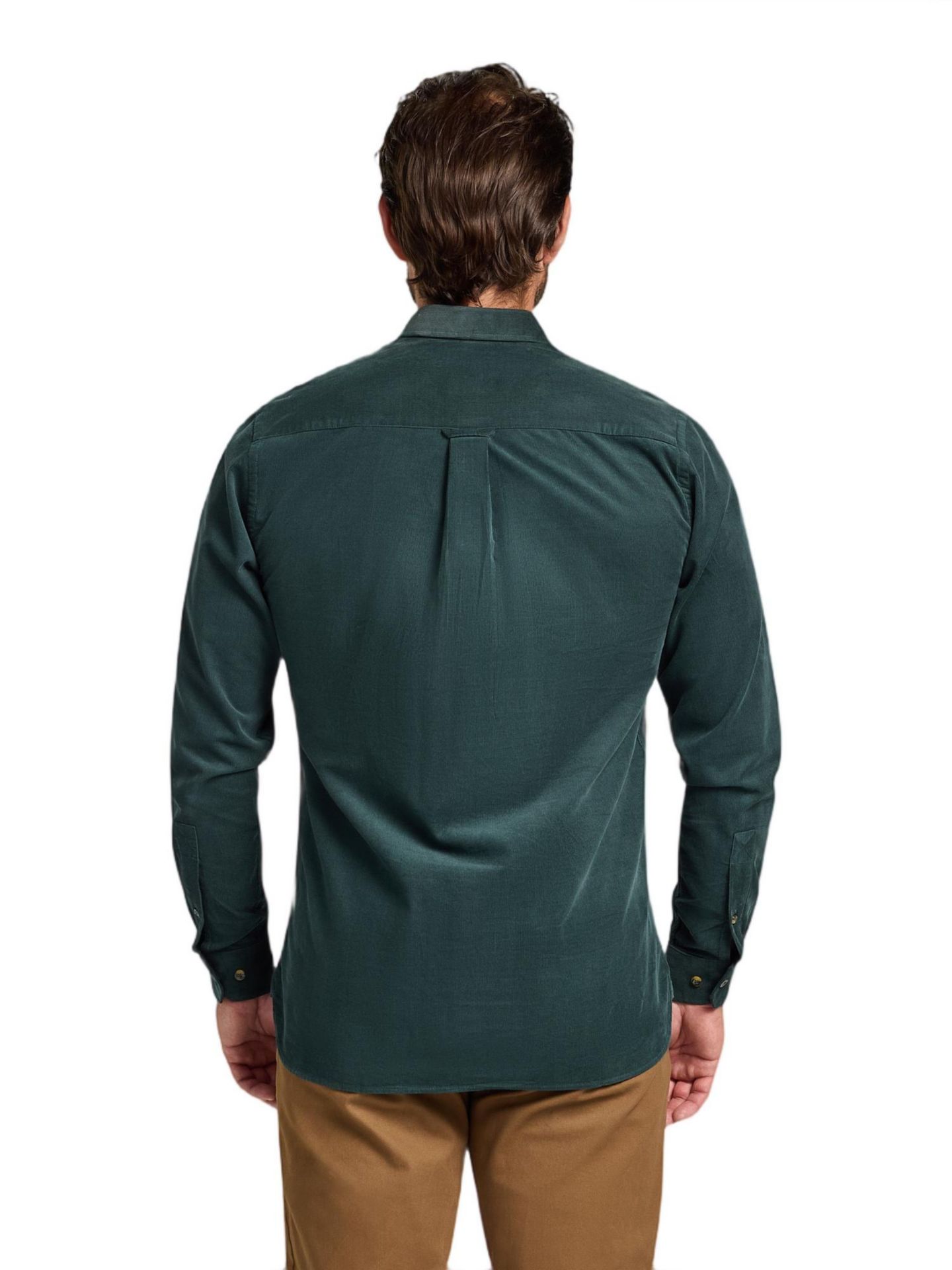 Мужская рубашка Raging Bull Big & Tall Long-Sleeve Soft-Needle Corduroy, цвет: Тёмно-зелёный — фото 2