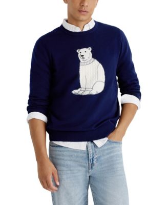 Men's Polar Bear Intarsia Crewneck Sweater