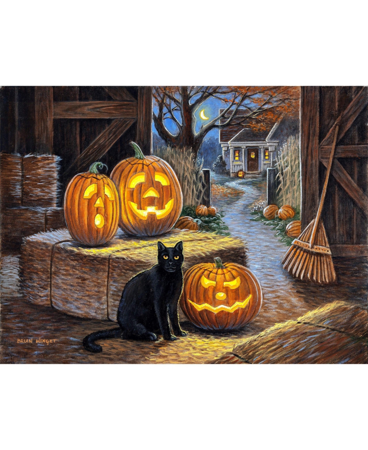 SunsOut Cat o Lantern Halloween 500-Piece Jigsaw Puzzle, Ages 15+