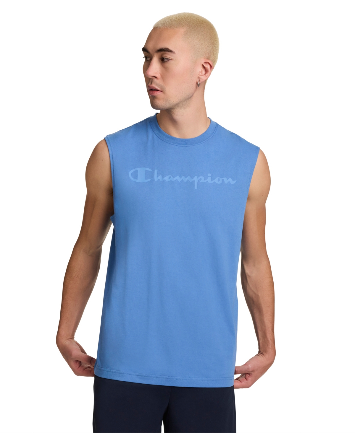 Champion Men's Graphic Muscle Crewneck T-Shirt - Riveria Blue