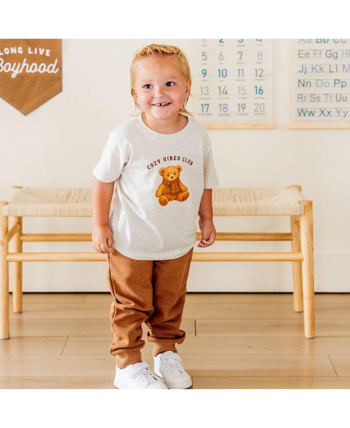 Sweet Wink Toddler Boys (2T-4T) Cozy Teddy Short Sleeve T-Shirt