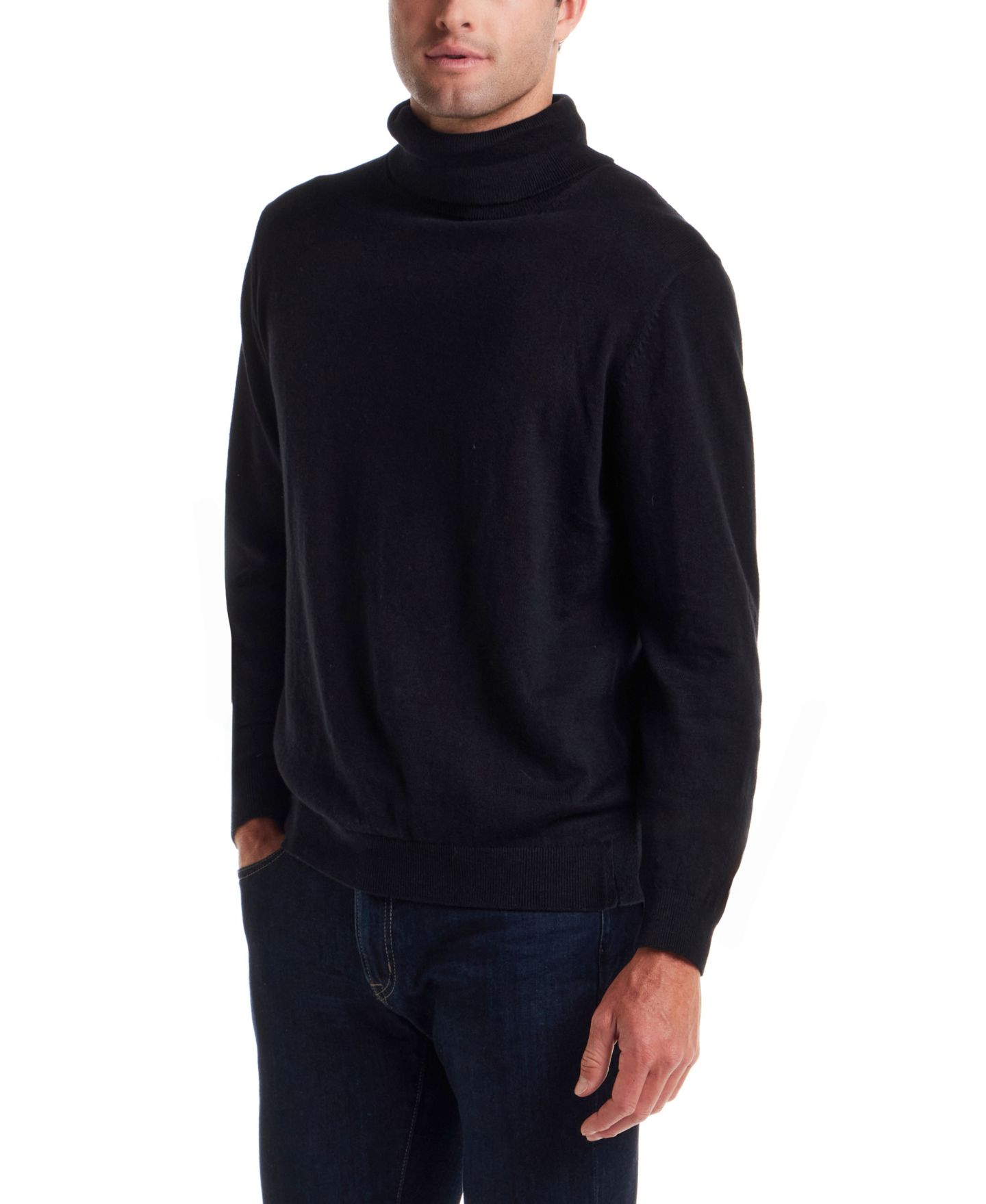 Мужской свитер Weatherproof Vintage Cotton Cashmere Turtle Neck, цвет: Чёрный — фото 2