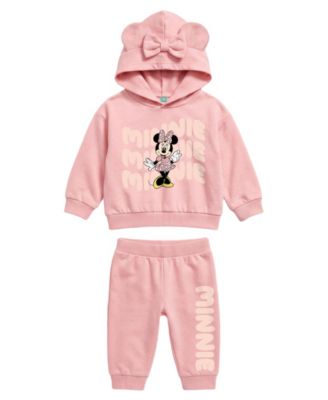 Baby Girls' Minnie Mouse Hooded Long-Sleeve Hoodie and Jogger Pants, 2-Piece Set