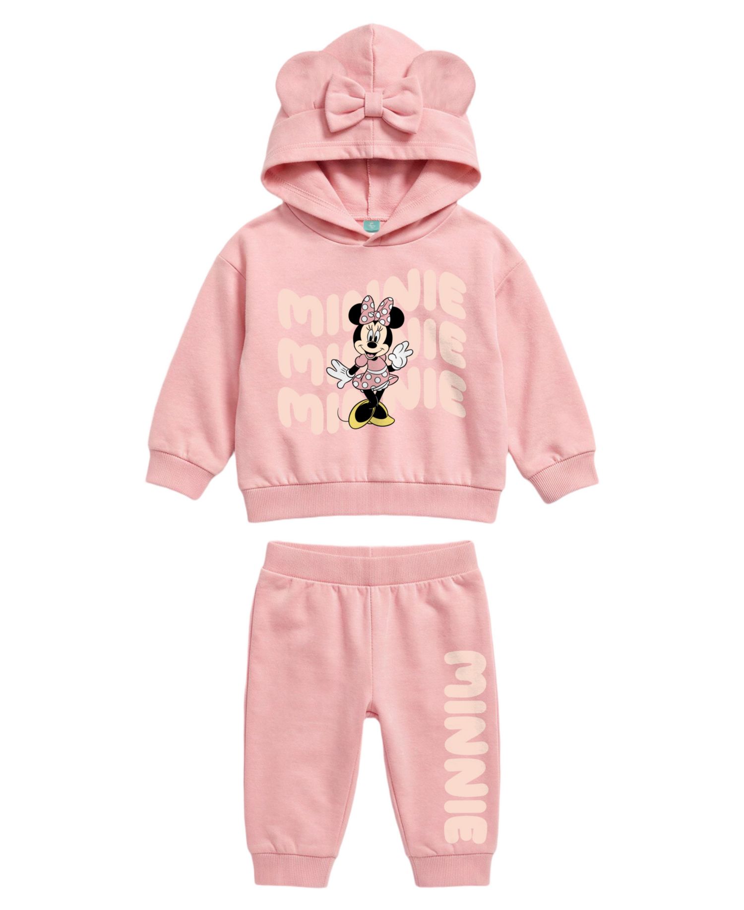 Baby Girls' Minnie Mouse Hooded Long-Sleeve Hoodie and Jogger Pants, 2-Piece Set