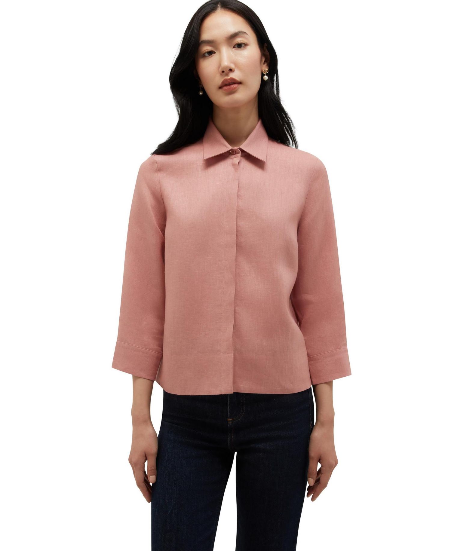 Women's Nita Three-Quarter Sleeve Linen Shirt