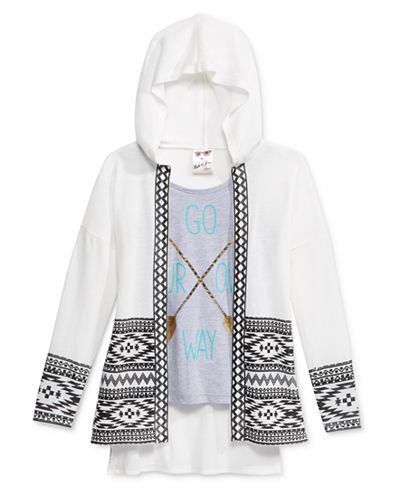Belle Du Jour 2-Pc. Hooded Cardigan & Tank Set, Big Girls (7-16)