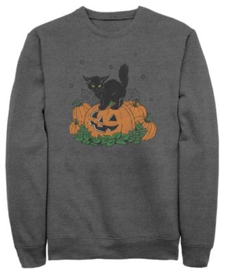 Men's Pumpkin Kitty Graphic Crewneck Cotton-Blend Sweatshirt