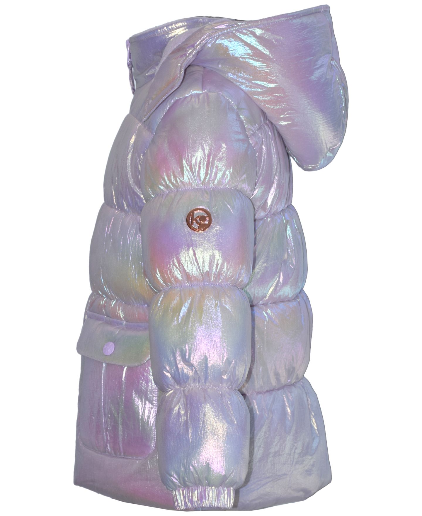 Куртка Kensie Girl Iridescent Puffer Jacket with Hat для девочек-малышей, цвет: Лавандовый — фото 3