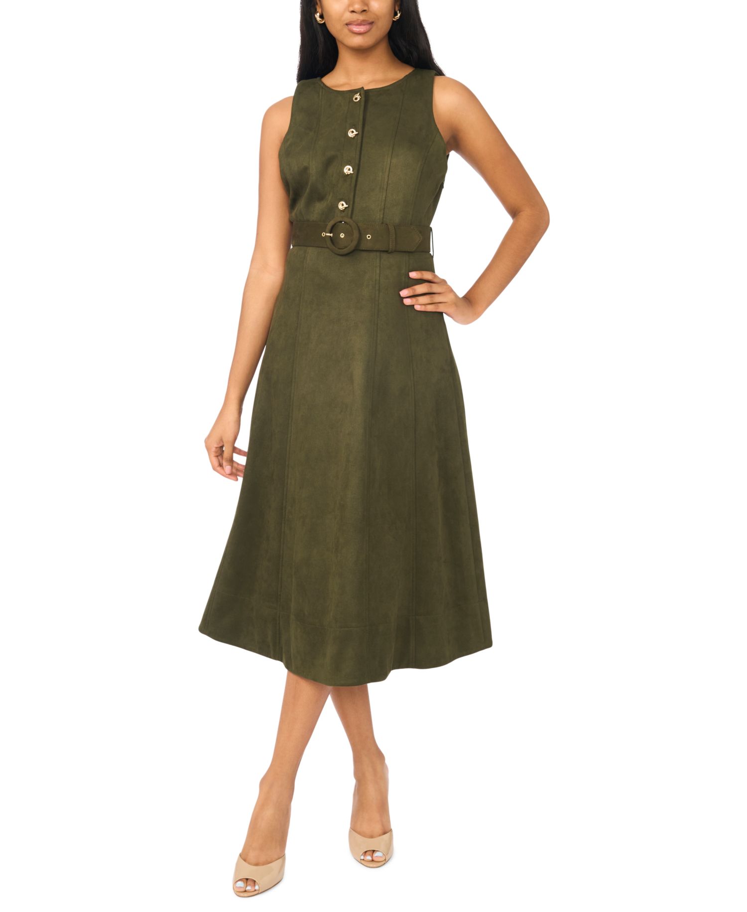 Women's A-Line V-Neck Midi Dress