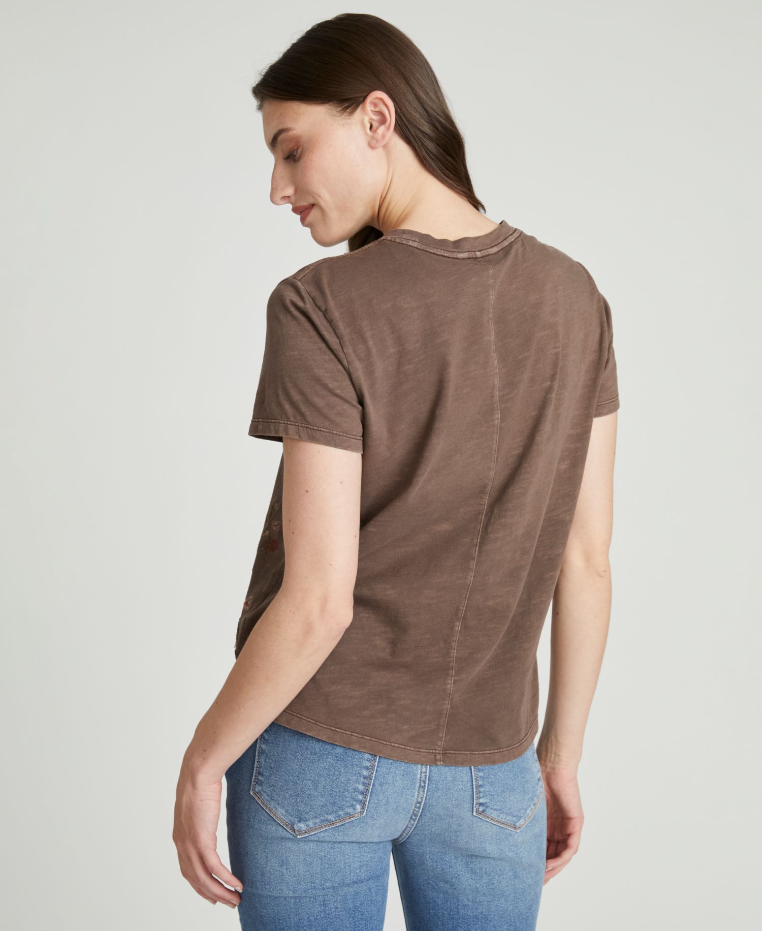 Women's Rosevine Embroidered Relaxed Short-Sleeve T-Shirt