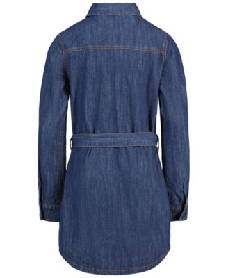 calvin klein denim shirt dress Girls' 7-16 Long-Sleeve Clothing Color:Rouge Pink cotton salwar suit Red Bodycon Dress For with slant welt pockets