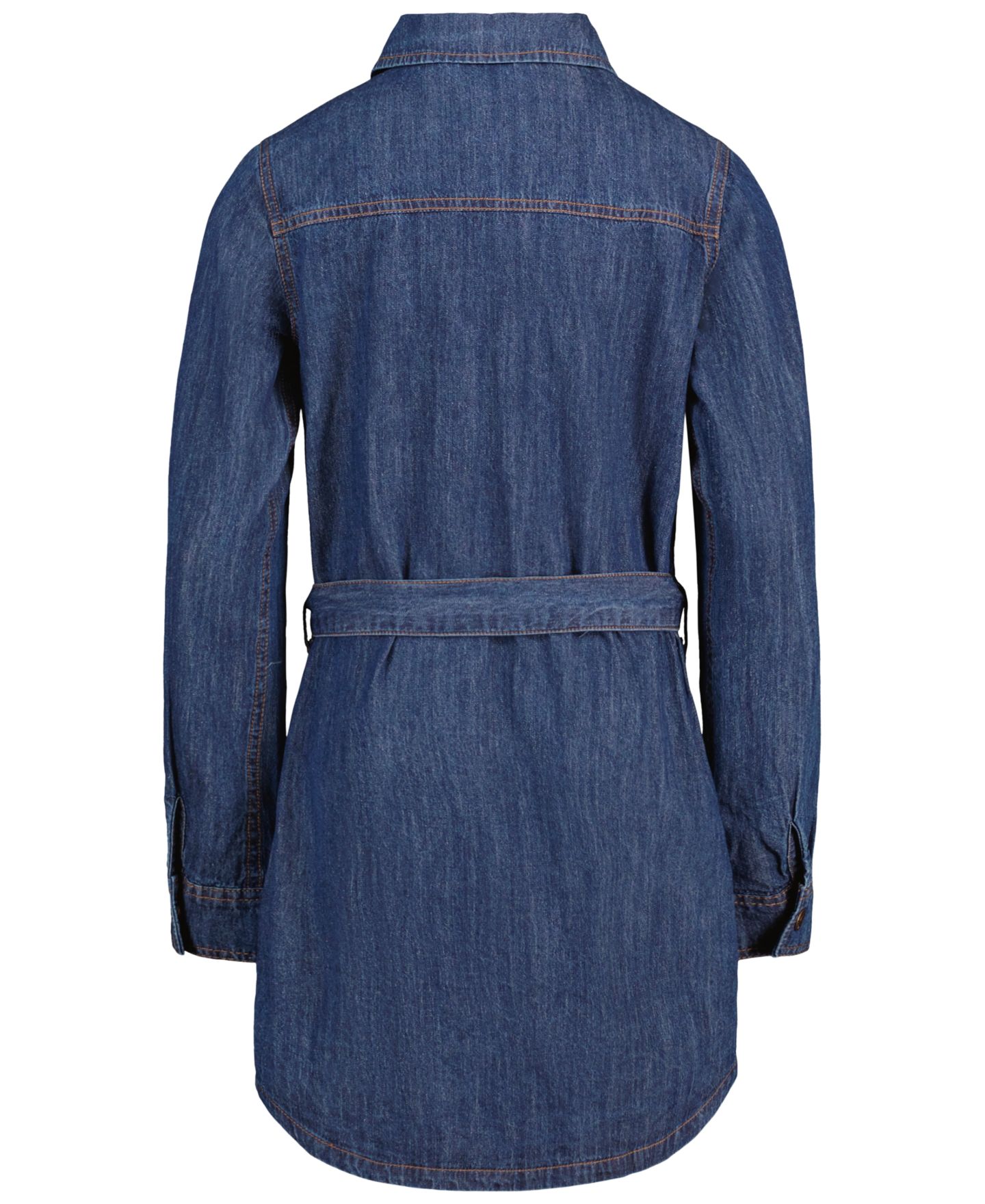 Платье Calvin Klein Long-Sleeve Denim Shirt Dress для девочек, цвет: Синий варёный — фото 2