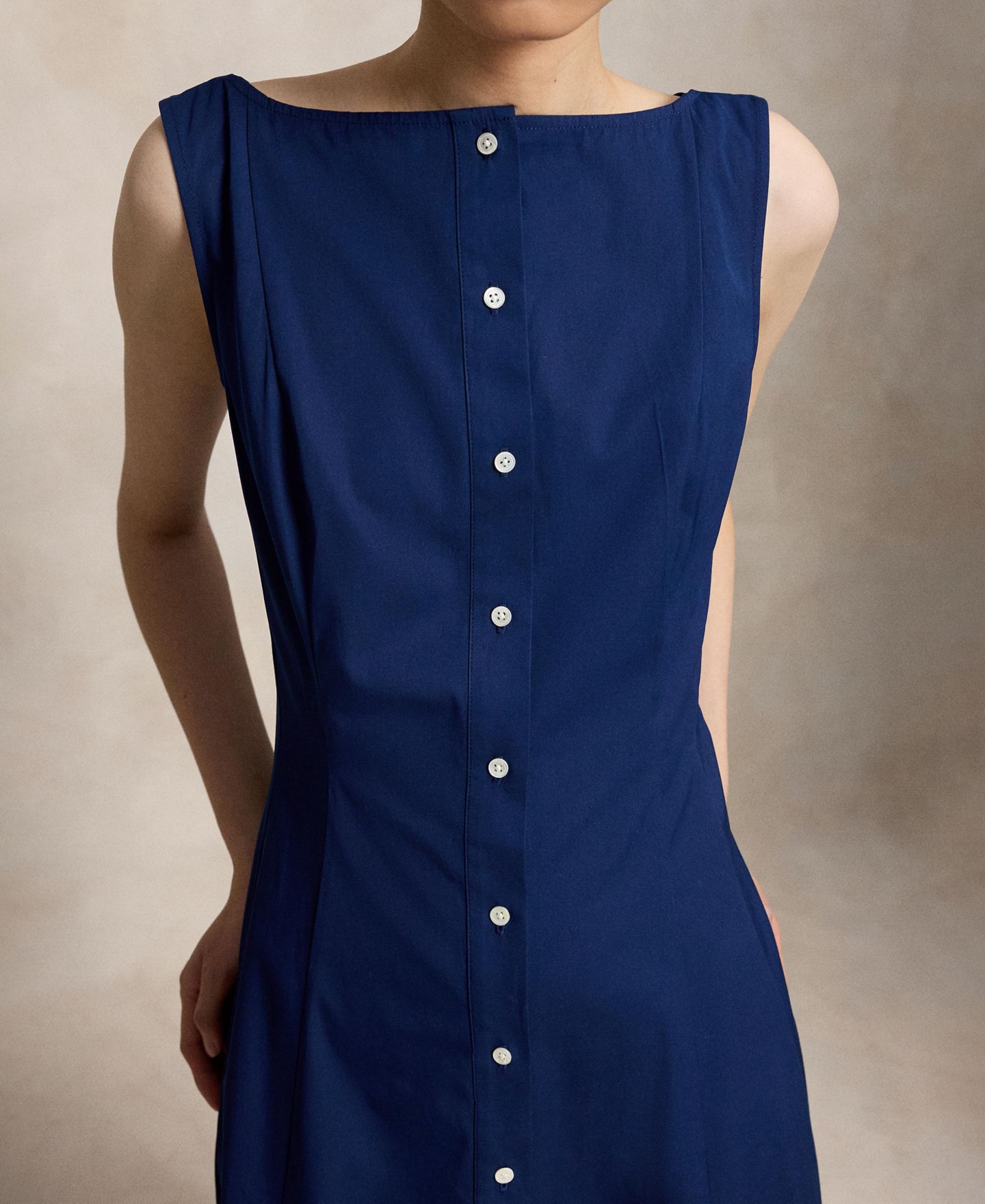 Женское платье Polo Ralph Lauren Fit-and-Flare Boat Neck Midi, цвет: Королевский синий — фото 3