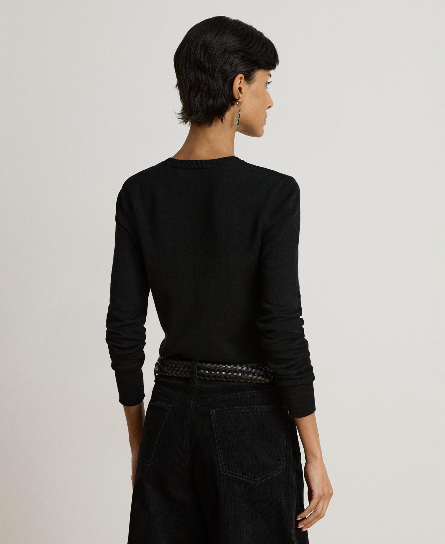 Женский свитер Lauren Ralph Lauren Long-Sleeve Crewneck, цвет: Чёрный — фото 7