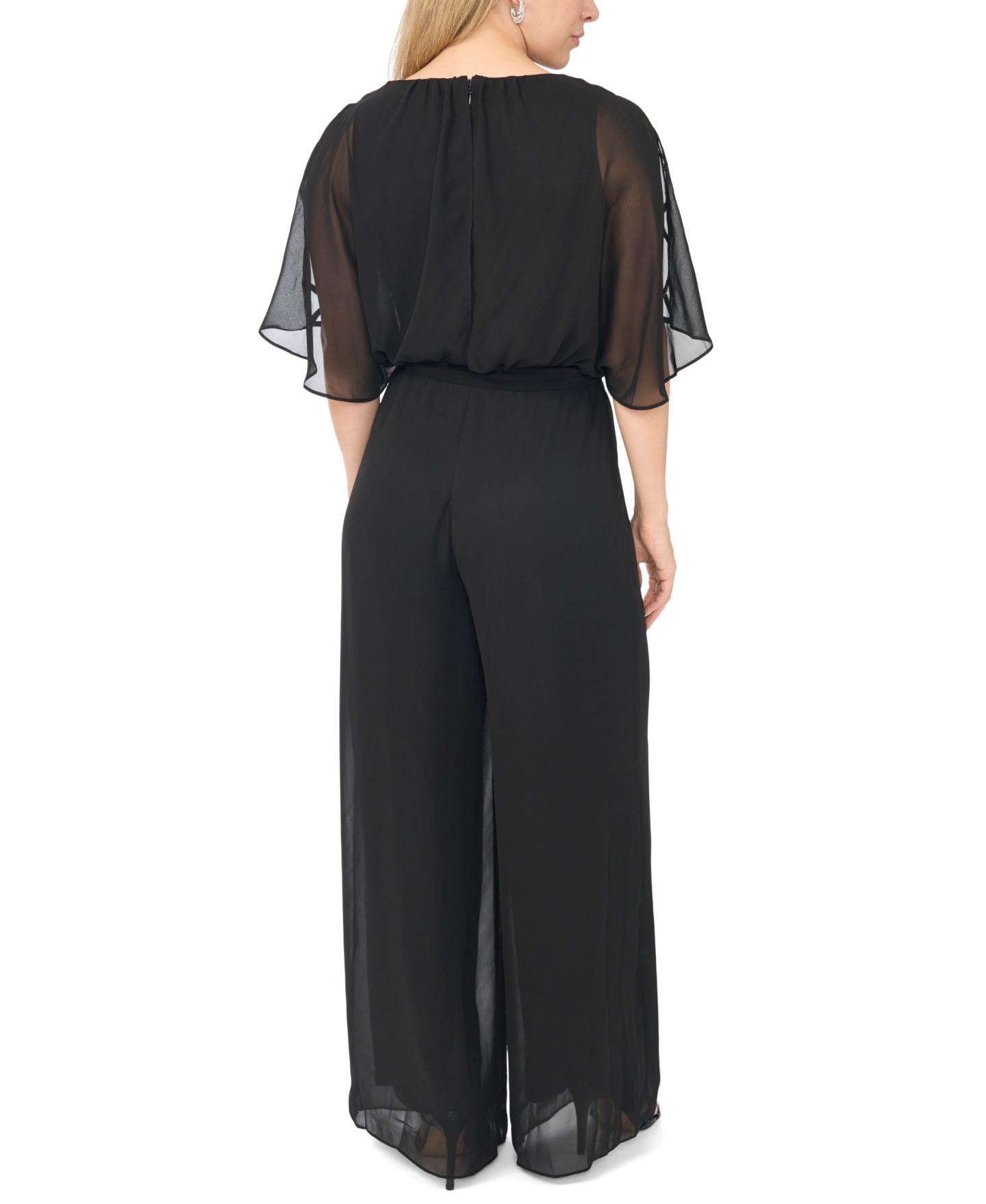 Женский комбинезон MSK Bar-Sleeve Crew Neck Jumpsuit, цвет: Чёрный — фото 5