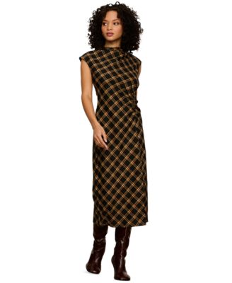 Women's Autumn Edit Plaid Sleeveless Midi Dress