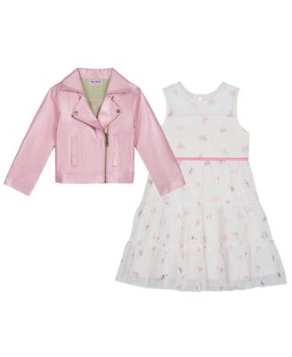 Girls' 2T-6X Moto Jacket and Sleeveless Dress, 2-Piece Set