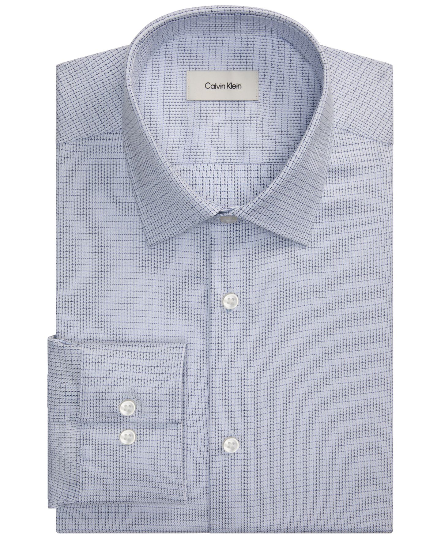 Мужская рубашка Calvin Klein Refined Cotton Stretch, цвет: Синий — фото 3