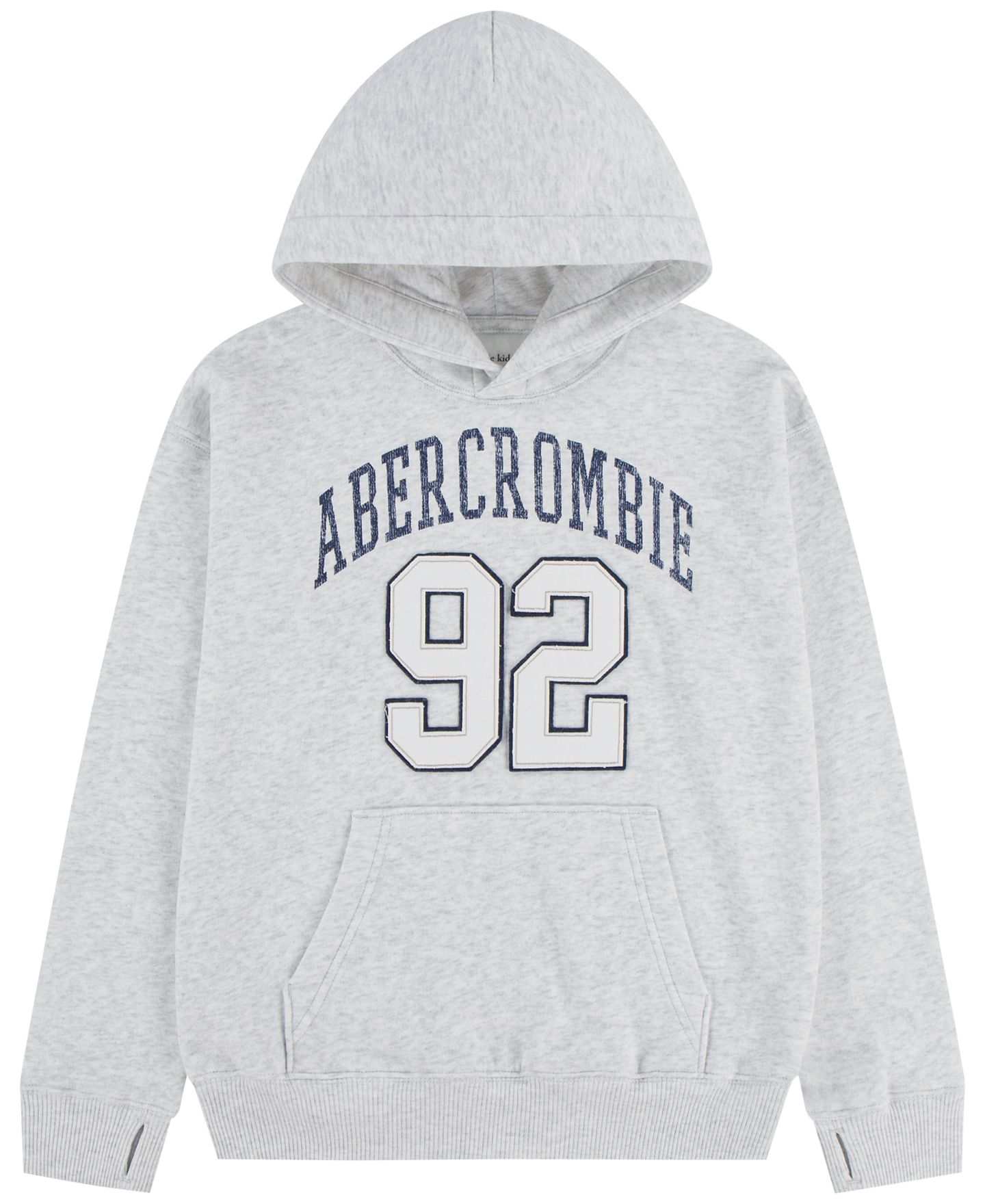 Худи abercrombie kids Logo Fleece Long-Sleeve для мальчиков, цвет: Светлый серый меланжевый — фото 1