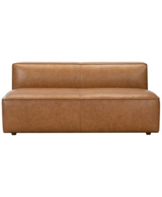 Moxley 63" Genuine Leather Deep Seating Armless Sofa