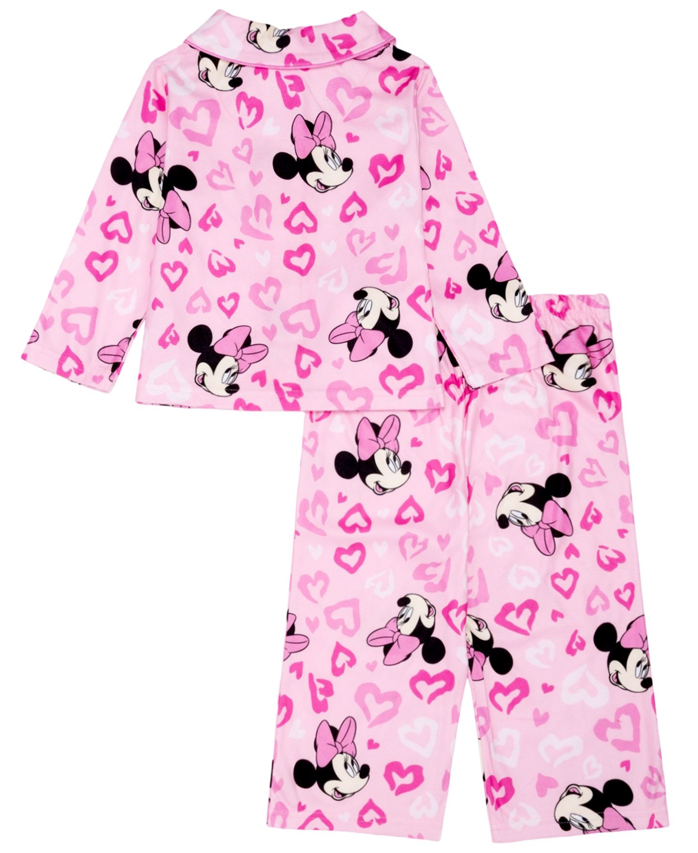 Детская пижама Ame с Minnie Mouse, леопард и сердечки, 2 предмета, 2T-4T, цвет: Розовый — фото 2