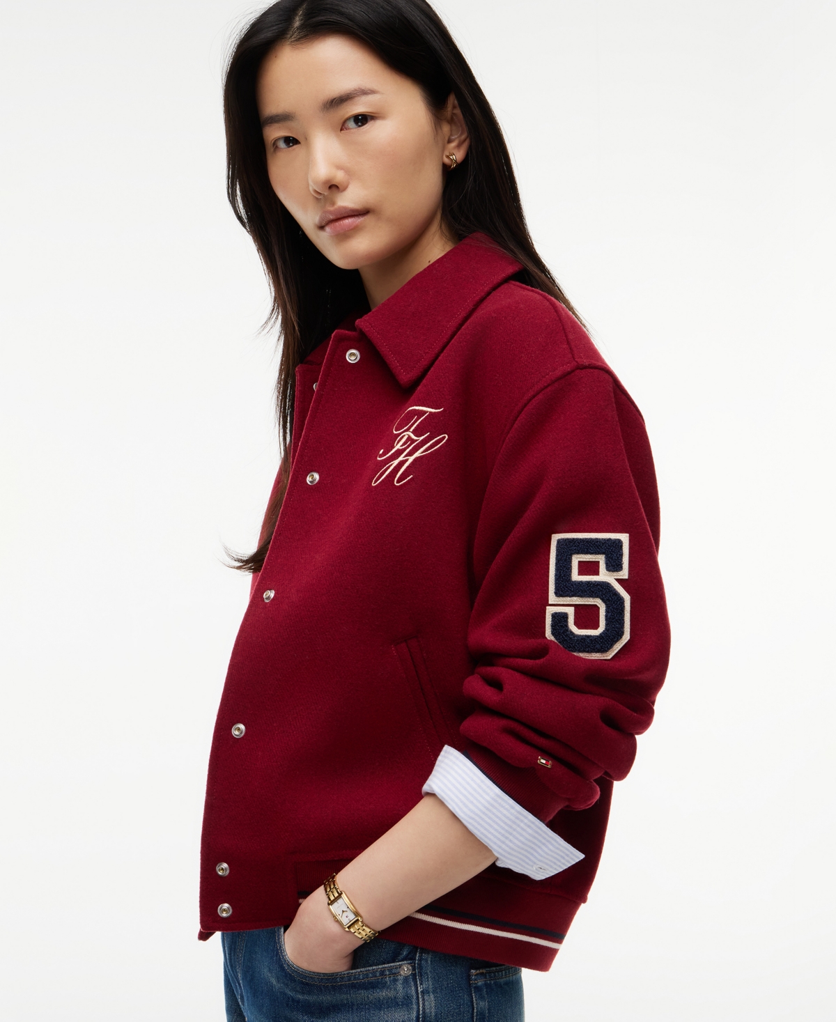 Tommy Hilfiger Women's Varsity Bomber Lightweight Jacket