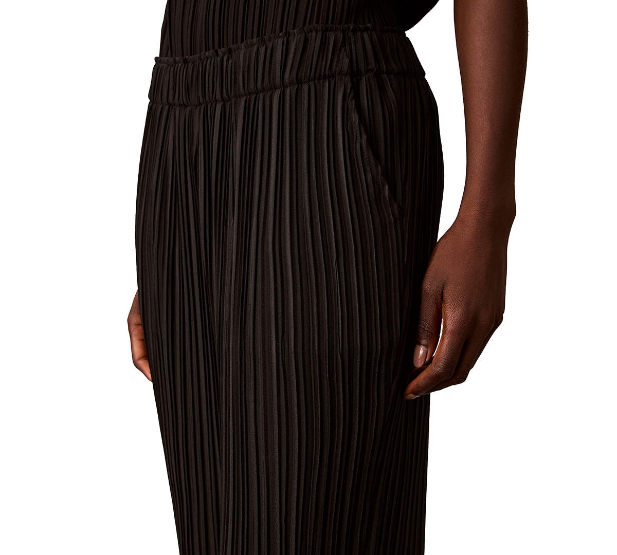 Calvin Klein Women's Pull-On Straight-Leg Plisse Pleat Pants