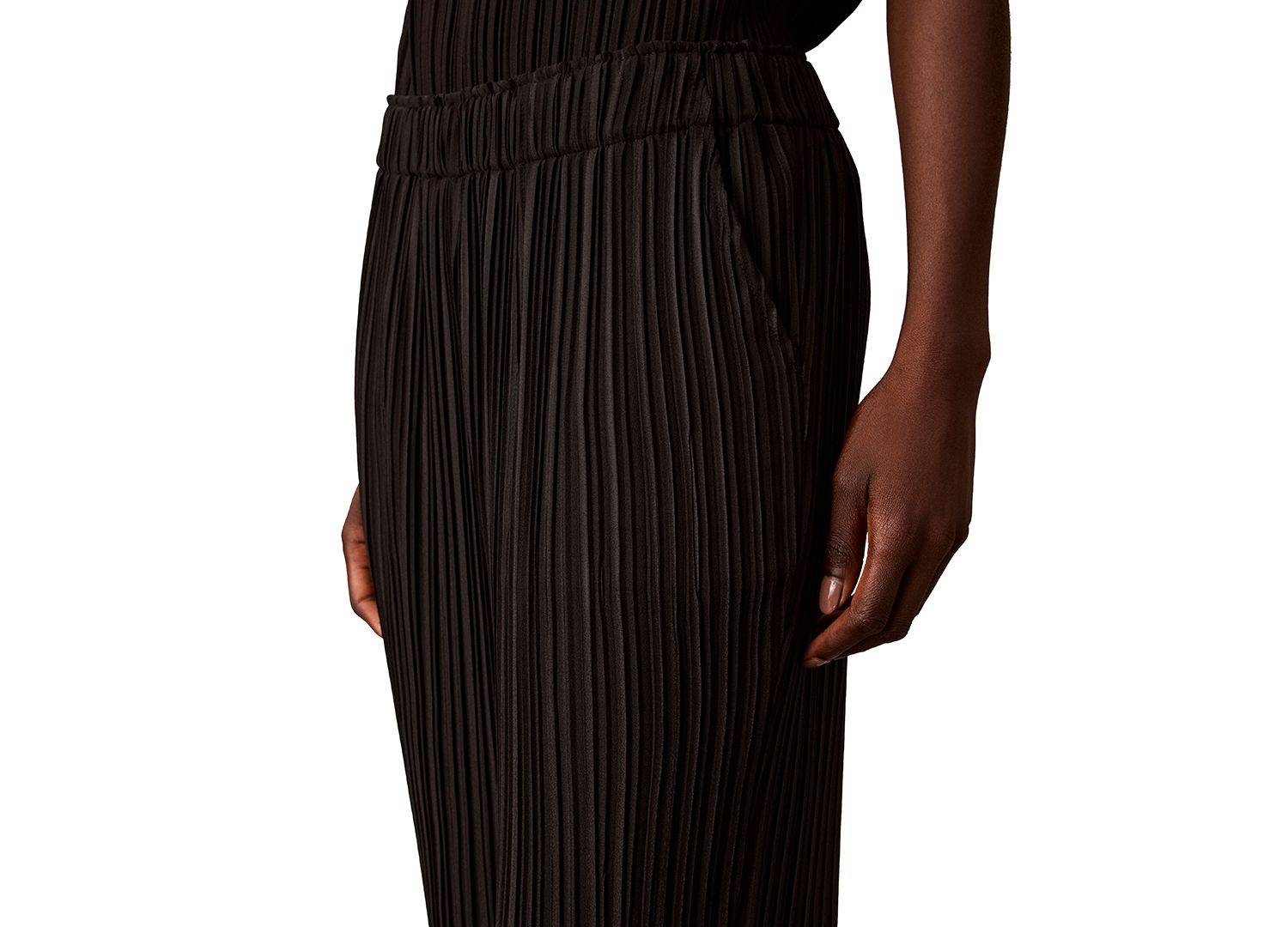 Women's Pull-On Straight-Leg Plisse Pleat Pants