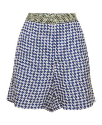 Women's Checked Crepe Shorts