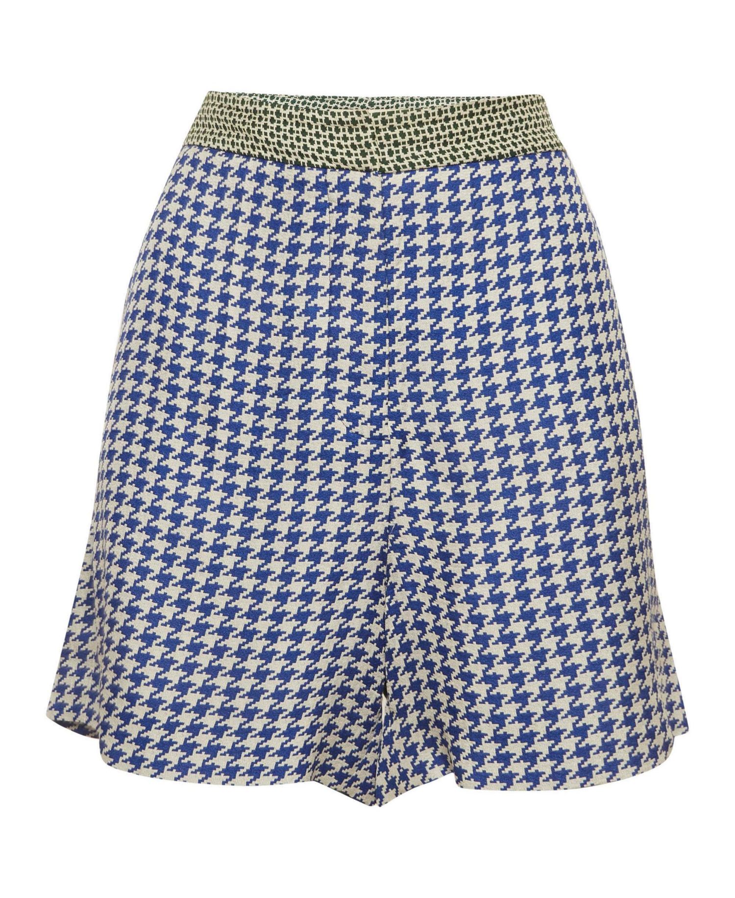 Women's Checked Crepe Shorts