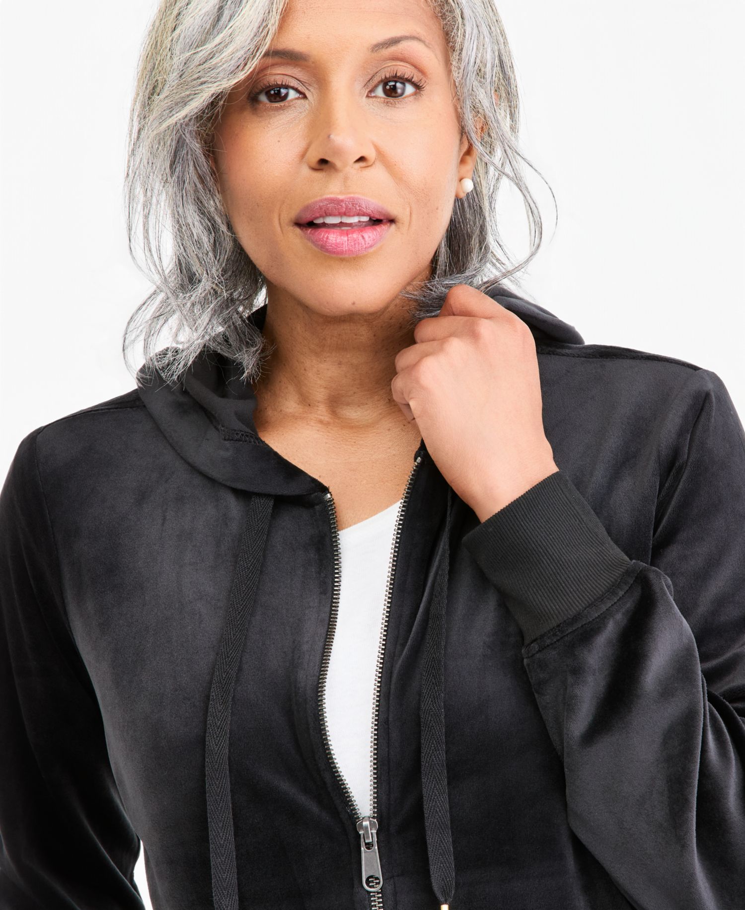 Women's Velour Zip-Up Hoodie