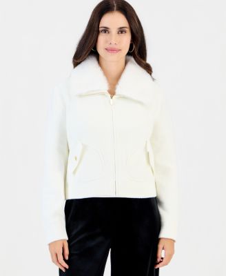 Petite Full-Zip Plush Sweater