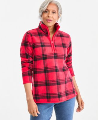 Women's Printed Polar Fleece Quarter Zip Sweatshirt