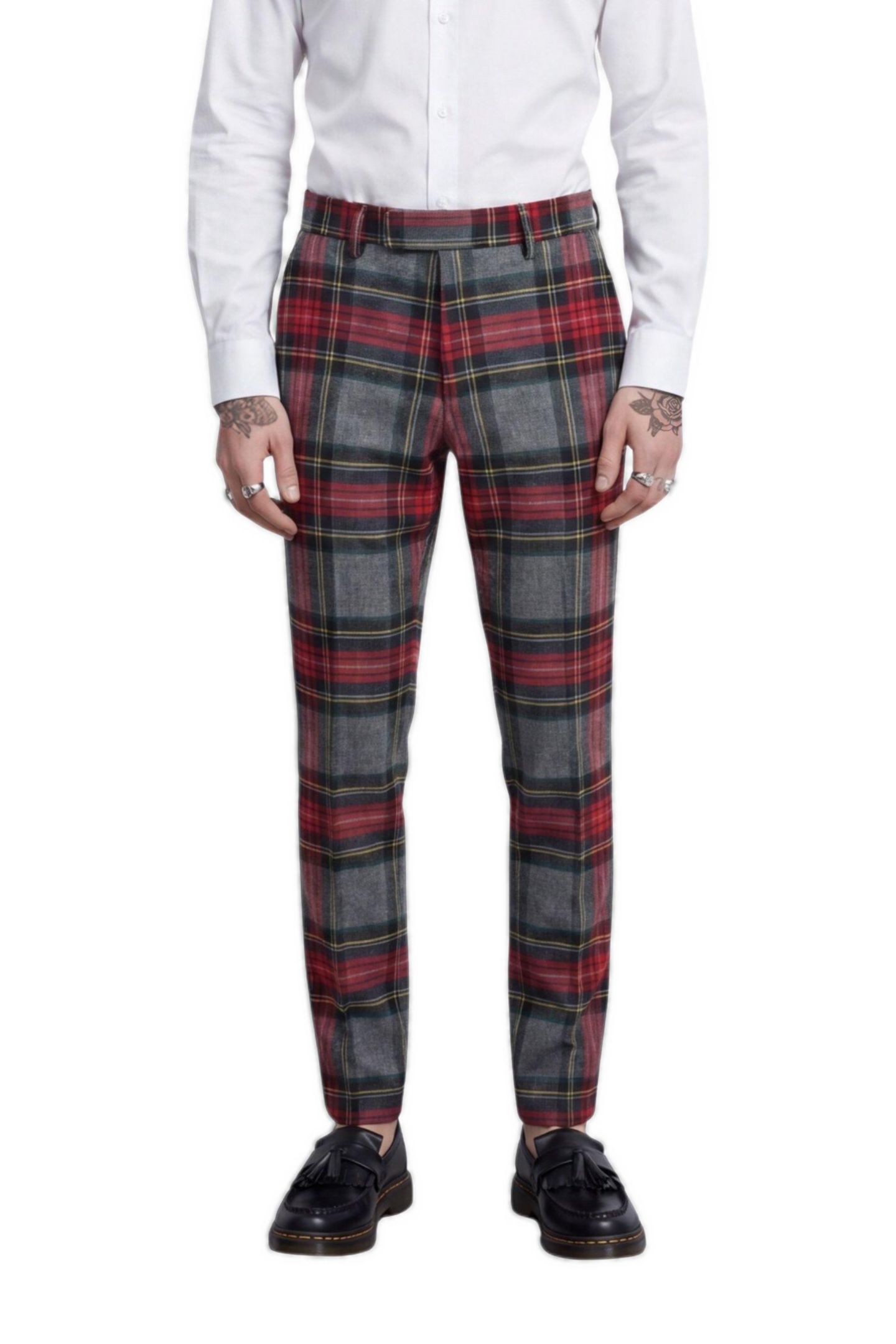 Мужские брюки Twisted Tailor Cardosi Slim-Fit Tuxedo Wool Suit, цвет: Красный серый — фото 1