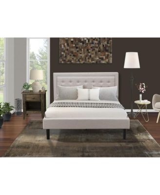 FN08Q-1GA07 2-Piece Fannin Queen Bedroom Set with 1 Wingback Bed and a Mid Century Modern Nightstand