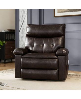 Swivel Rocker Manual Recliner Sofa Chair, Heat and Massage for Living Room