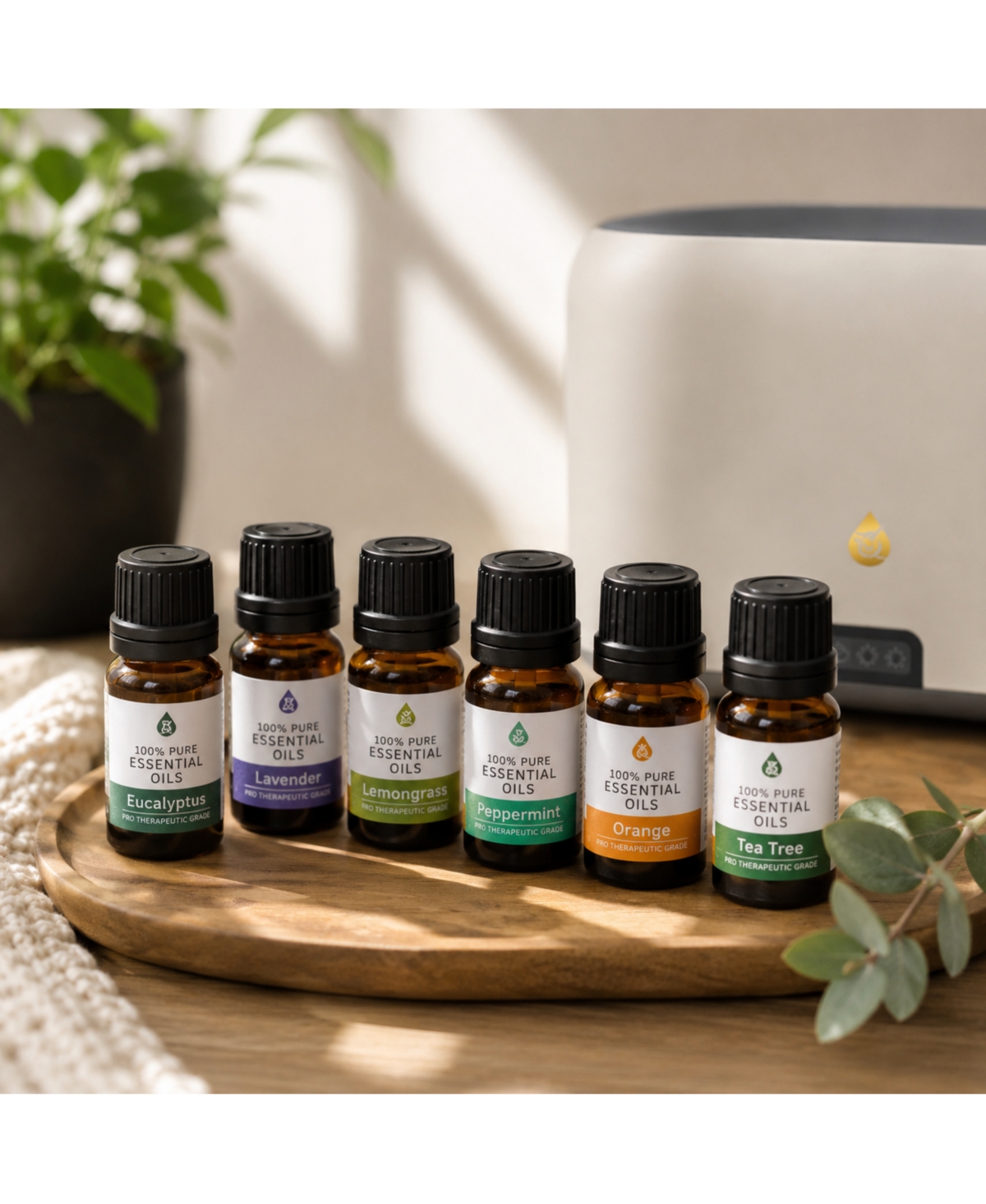 Pursonic Ultimate Relax & Recharge Set – Alarm Clock Wireless Charger Radio + Aromatherapy Diffuser & 6 Oils