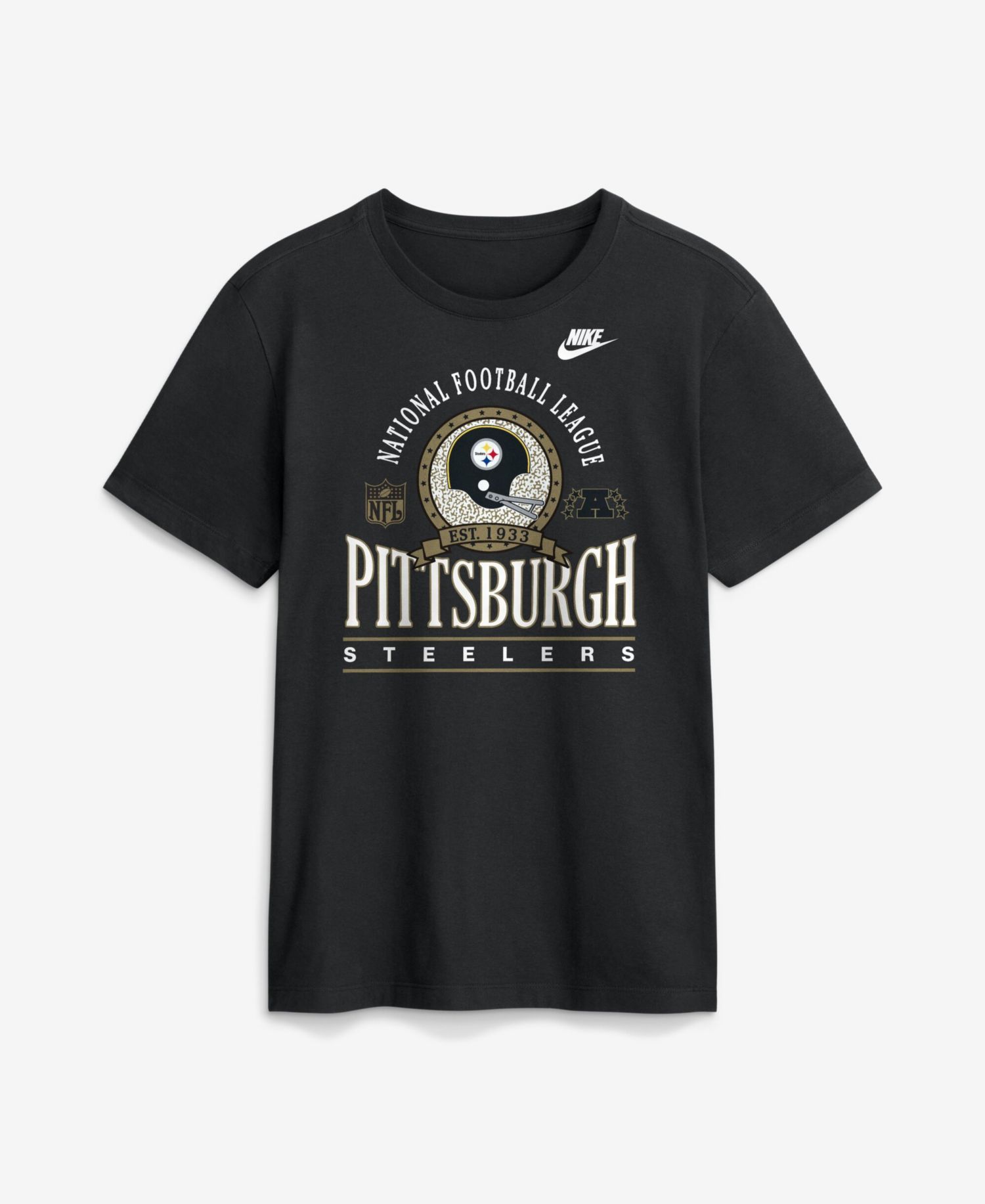 Men's Rewind Essential Pittsburgh Steelers Screen-Printed Throwback T-Shirt